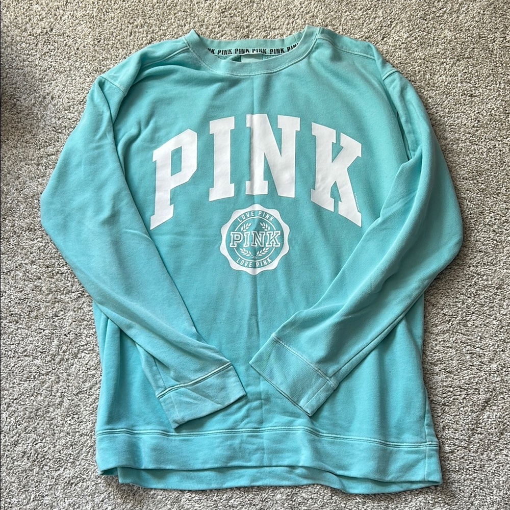 PINK Victoria's Secret Aqua Sweatshirt